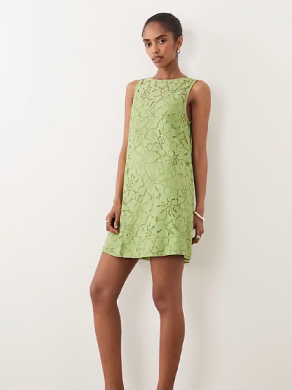 NWT ASOS Lace Shift Dress in Light Green